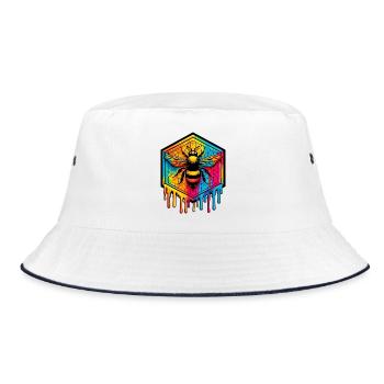 Bee - Bucket Hat - white/navy - Front