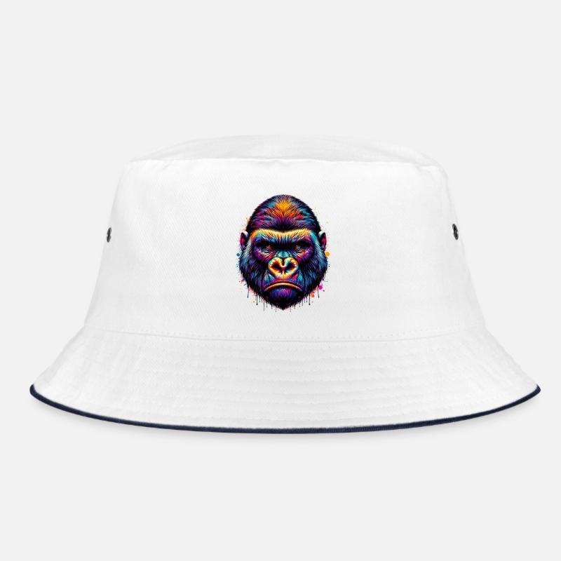 Gorilla - Bucket Hat - Weiß/Navy