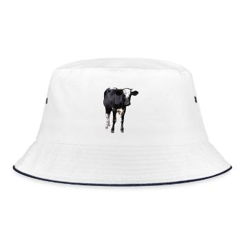 Drôle de vache noir et blanc cadeau fermier - Bob - blanc/marine - Devant