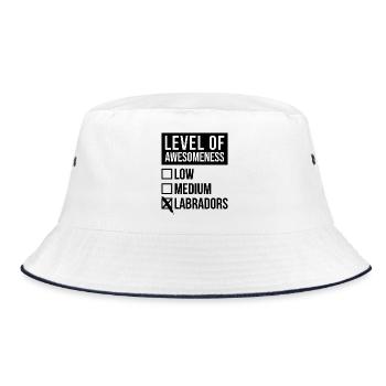 Labrador Labrador Labrador - Bucket Hat - Weiß/Navy - Vorne