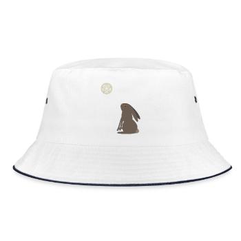 Magical Wiccan Hare and Pentacle Moon - Bucket Hat - white/navy - Front