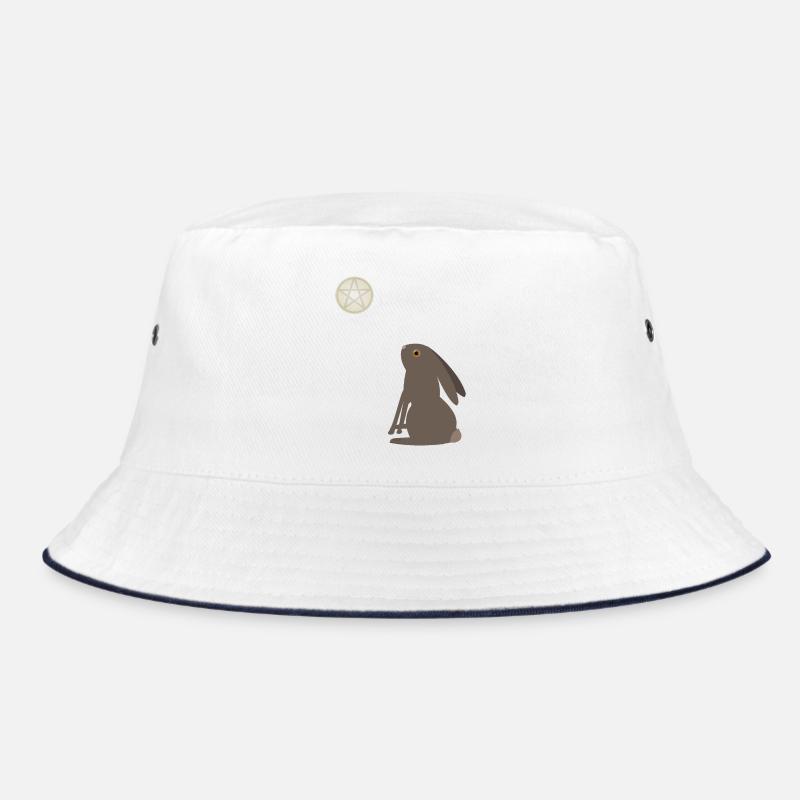 Magical Wiccan Hare and Pentacle Moon Bucket Hat