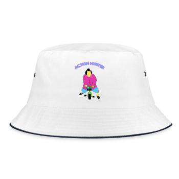 Action Hunter - Bucket Hat - Weiß/Navy - Vorne