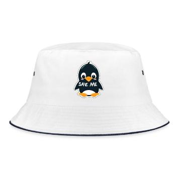 Ein entzückender Pinguin, den es zu retten gilt - Bucket Hat - Weiß/Navy - Vorne