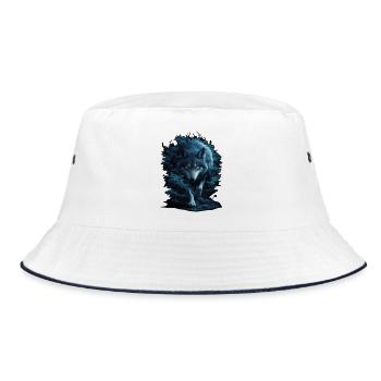 Mystic Wolf in Night Forest - Bucket Hat - white/navy - Front