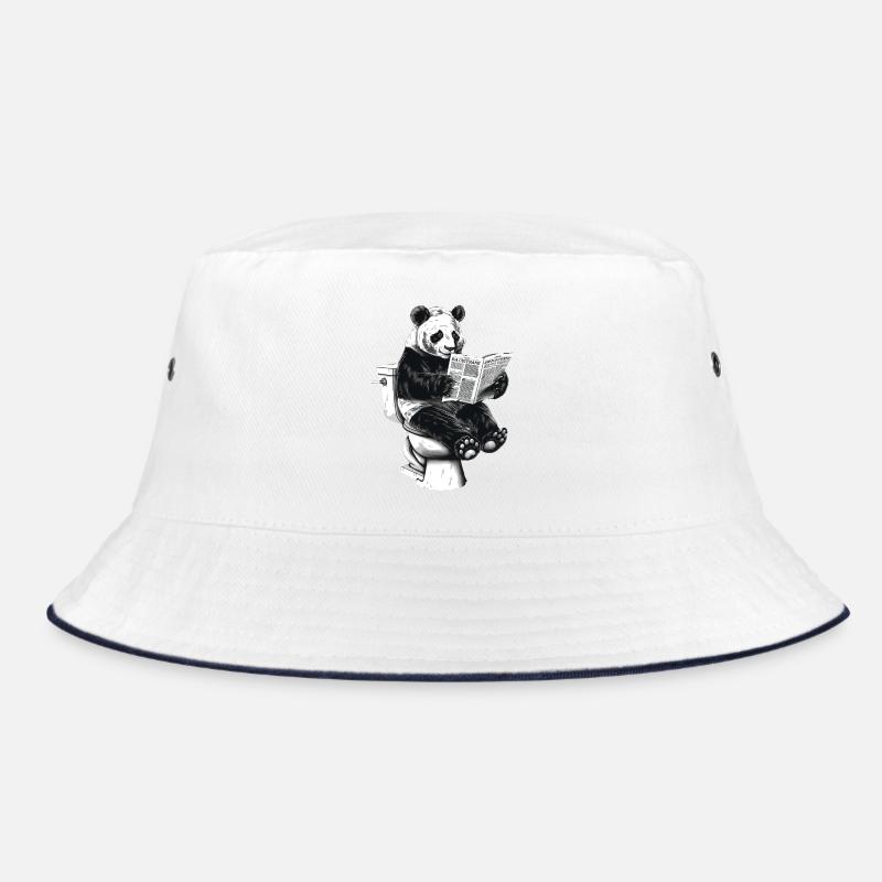 Well-read panda enjoys reading Bucket Hat