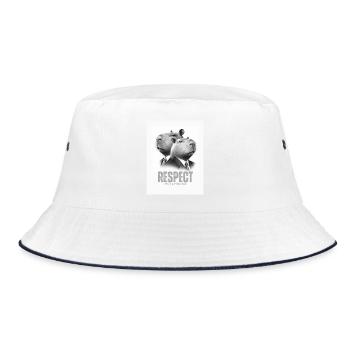 Respect the capybaras - Bucket Hat - white/navy - Front