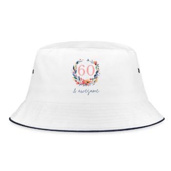 60 & awesome! customizable - Bucket Hat - white/navy - Front