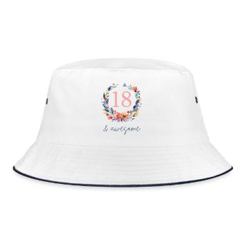 18 & awesome! customizable - Bucket Hat - white/navy - Front