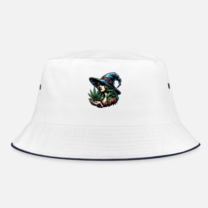 Sorcière avec de la marijuana - design de cannabis cool - Bob - blanc/marine