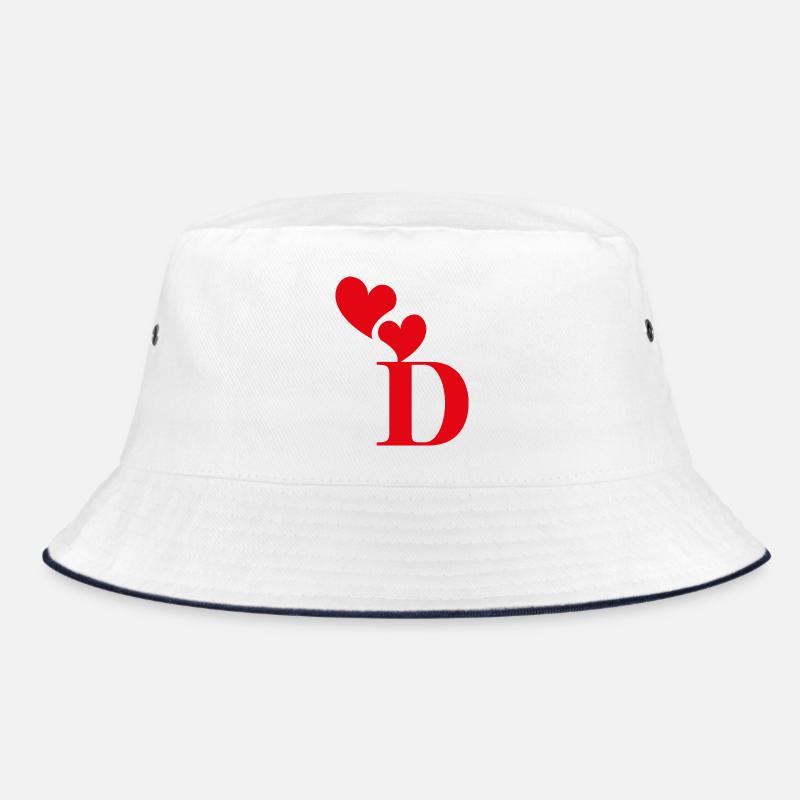 Roter Herz-Buchstabe Bucket Hat