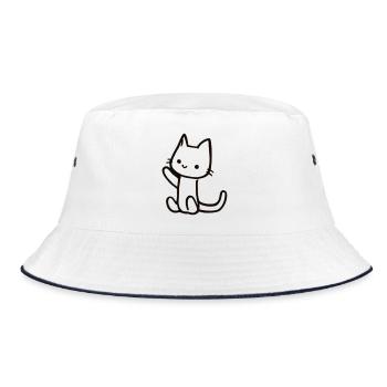 Croquis de chat dans un style linéaire - Bob - blanc/marine - Devant
