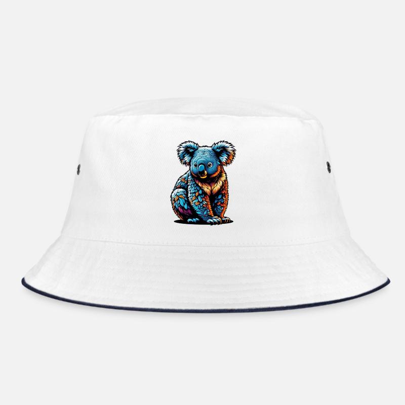 Koala - Bucket Hat - Weiß/Navy