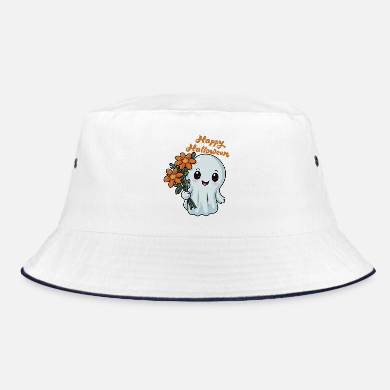 Happy Halloween Gespenst - Spooky Ghost - Bucket Hat - Weiß/Navy