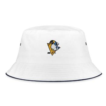 Penguin embroidered with thread - Bucket Hat - white/navy - Front