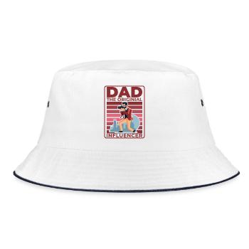 Dad: The original influencer - Bucket Hat - white/navy - Front