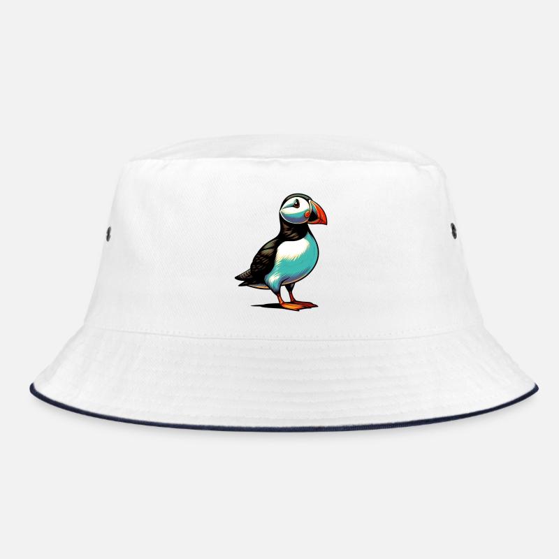 Papageitaucher - Bucket Hat - Weiß/Navy