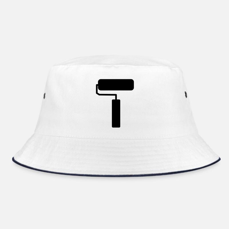 Paint Roller Silhouette – Minimalist Painting Tool Bucket Hat
