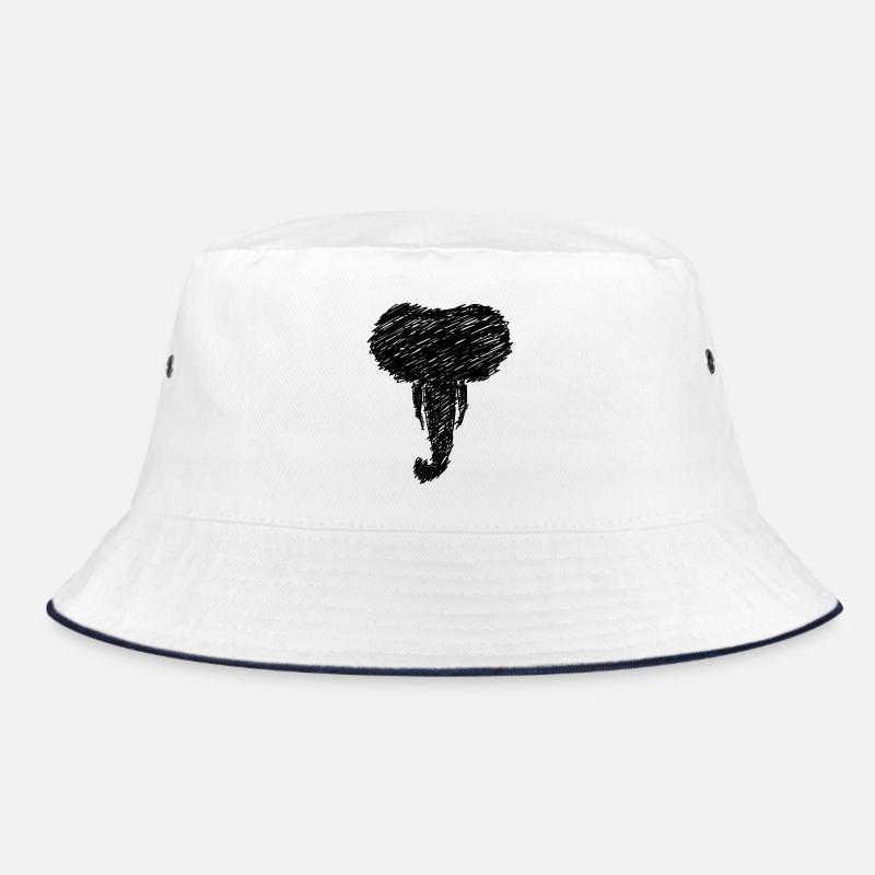 Elefant Kopf Tier Zeichnung Scribble Geschenk Bucket Hat