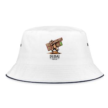 Dabbing dromedary and Dubai vibes - Bucket Hat - white/navy - Front
