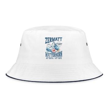 Zermatt rock climbing 2 - Bucket Hat - white/navy - Front