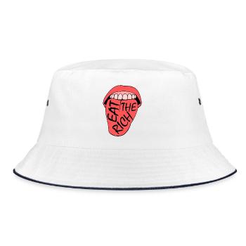 Eat the rich - Bucket Hat - white/navy - Front
