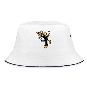 Pingouin, hochet, fête, culture mexicaine, chapeau, Fun - Bob - blanc/marine - Devant