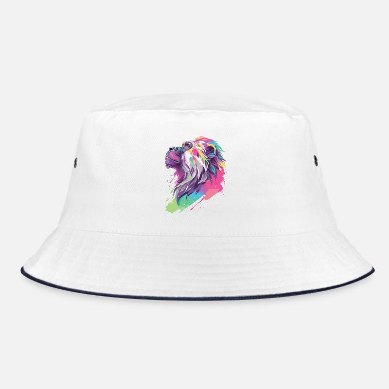 Monkey Chimpanzee Primate Nature Wilderness Colorful Art Bucket Hat
