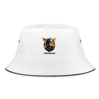 Freiheit - Bucket Hat - Weiß/Navy - Vorne