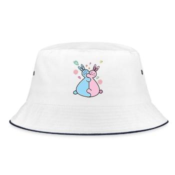 Paire de lapins - Bob - blanc/marine - Devant