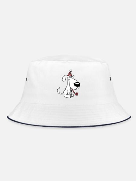 chien anniversaire réveillon nouvel an chapeau de fête célébrer crapaud - Bob - blanc/marine - Devant