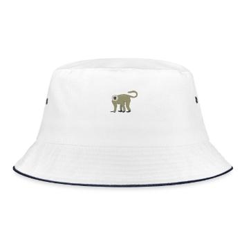 Elegant langur - Bucket Hat - white/navy - Front
