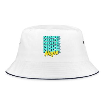 NOPE – Bold & Sassy Statement - Bucket Hat - white/navy - Front