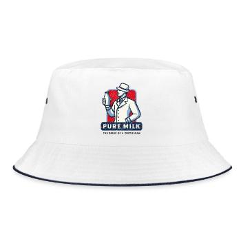 Pure Milk drink of a gentle man funny - Bucket Hat - white/navy - Front