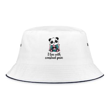 Panda with Constant Pain - Bucket Hat - white/navy - Front