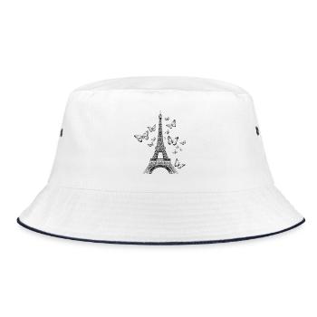 Paris Tour Eiffel France Papillons Art - Bob - blanc/marine - Devant