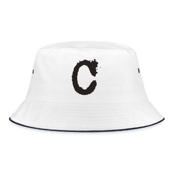 C - Bucket Hat - white/navy - Front