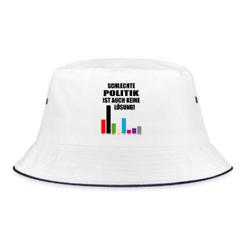 Bad politics is not a solution either - Bucket Hat - white/navy - Front