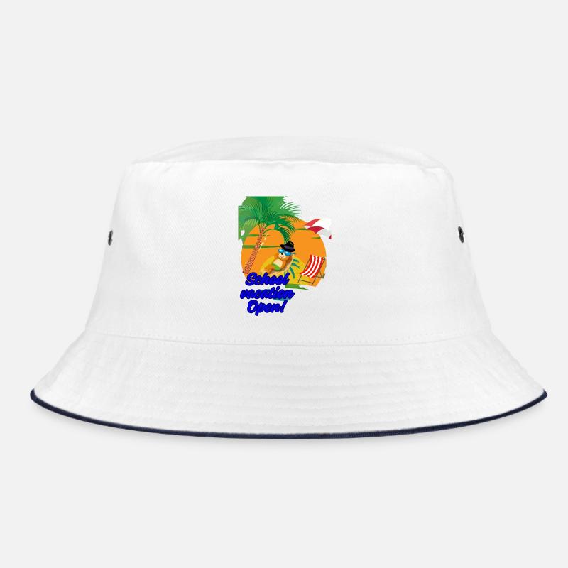 School vacation - Bucket Hat - white/navy