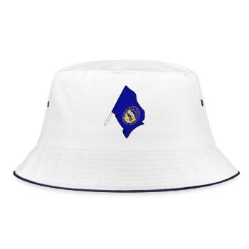 Flagge von Nebraska - Bucket Hat - Weiß/Navy - Vorne