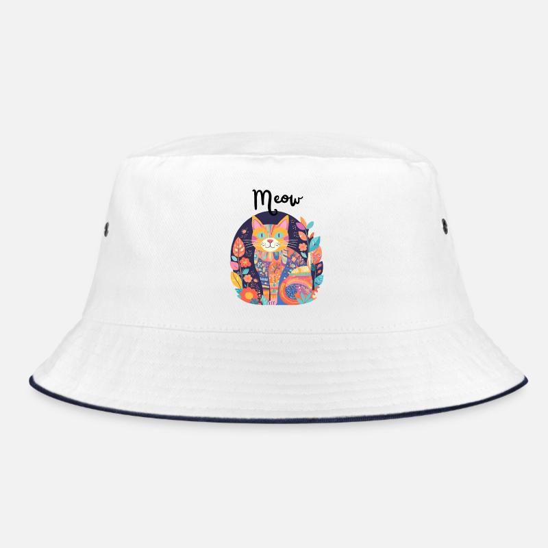 Colorful Cat Patchwork Anthology Bucket Hat