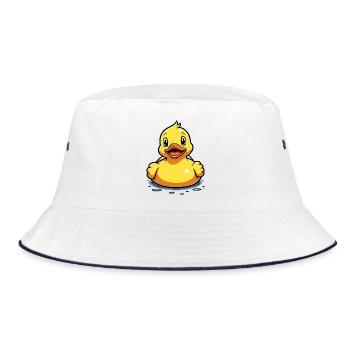 Duck rubber duck rubber duck yellow swim - Bucket Hat - white/navy - Front