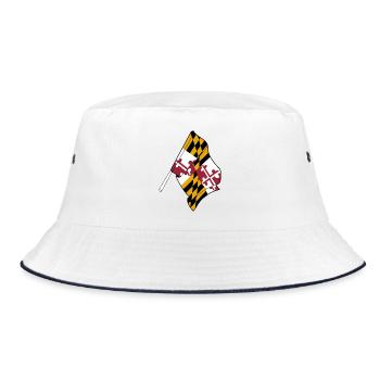 Flag of Maryland - Bucket Hat - white/navy - Front