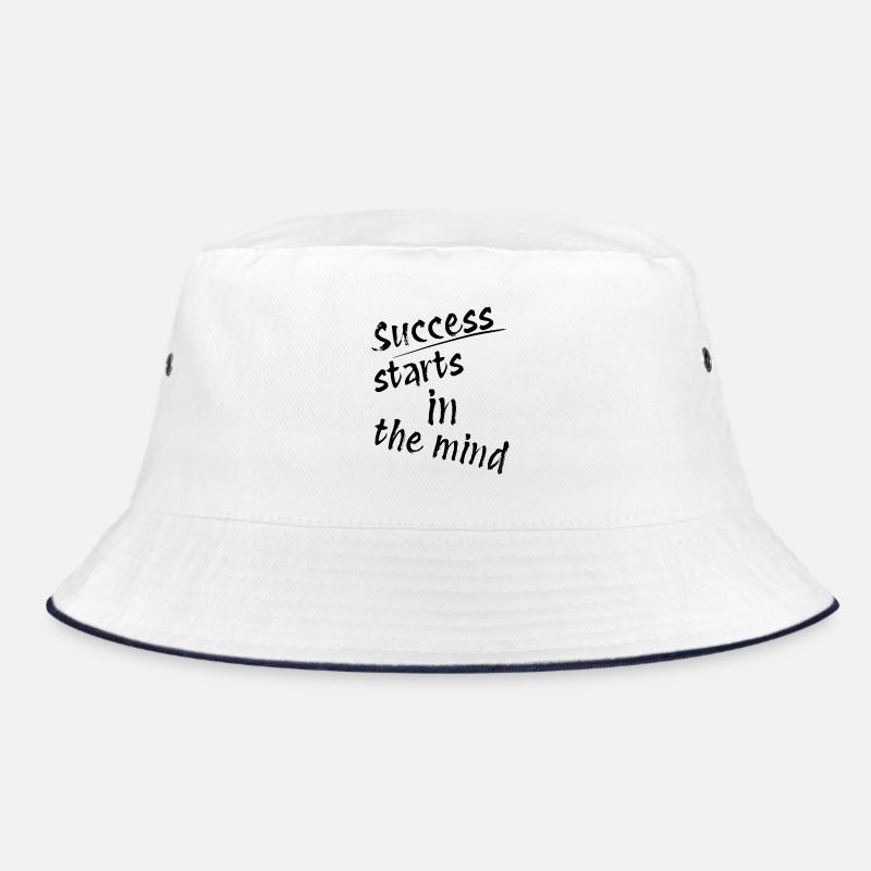 Success Starts in the Mind - Bucket Hat - white/navy