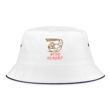 Miso Hungry Food - Bucket Hat - Weiß/Navy - Vorne
