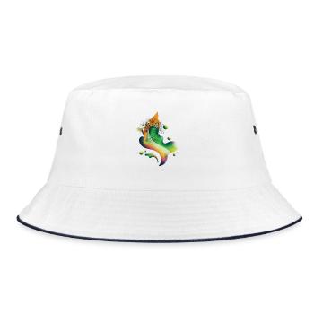 Tree Spirit Rainbow Bloom - Bucket Hat - white/navy - Front