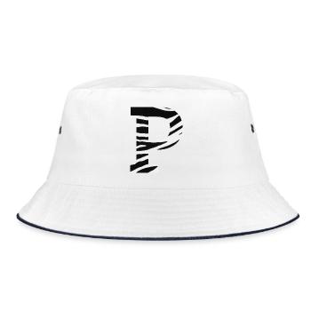 Letter p zebra - Bucket Hat - white/navy - Front