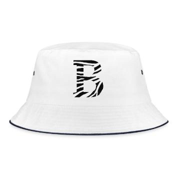 Letter b zebra - Bucket Hat - white/navy - Front