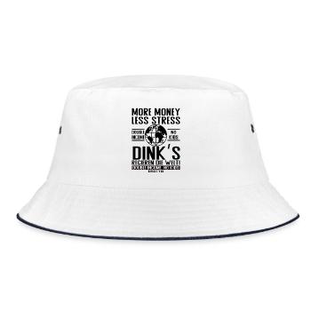 More Money Less Stress – DINK Lifestyle - Bucket Hat - white/navy - Front