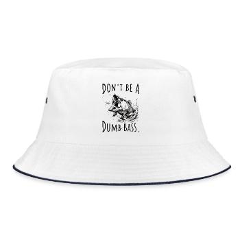 Barsch Angeln Angler Spruch lustig - Bucket Hat - Weiß/Navy - Vorne